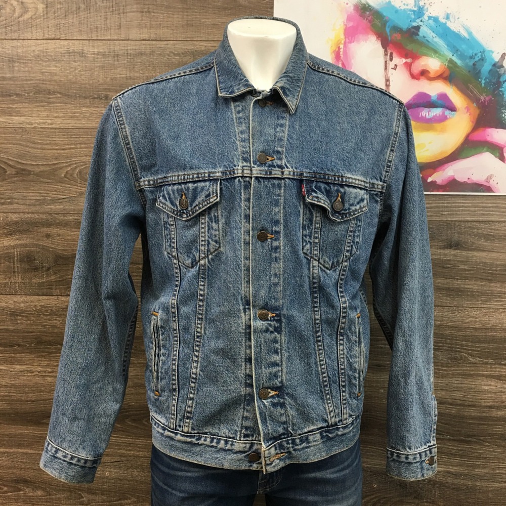 VINTAGE LEVIS‎ 2000s Mens Denim Trucker Jacket Size XL Classic Blue Jean Coat